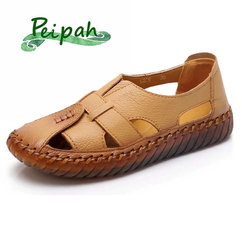 PEIPAH Summer Shoes Genuine Leather Retro Sandals Women Soft-soled Beach Shoe Wrapped Casual Flat Gladiator Sandals Women
PEIPAH Summer Shoes Genuine Leather Retro Sandals Women Soft-soled Beach Shoe Wrapped Casual Flat Gladiator Sandals Women