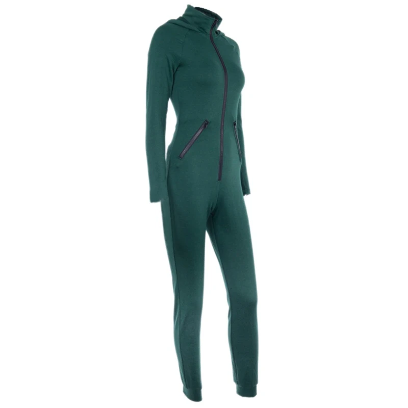 Ladies Sexy V Neck Jumpsuit Solid Color Zipper Hooded Elastic Jumpsuit Spring Autumn
Ladies Sexy V Neck Jumpsuit Solid Color Zipper Hooded Elastic Jumpsuit Spring Autumn
