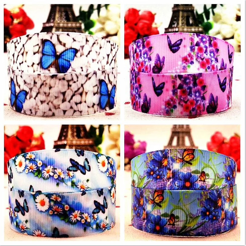 New 22mm10 yards blue butterfly pattern cartoon grosgrai ribbon hair accessories hair bow DIY packaging tape
New 22mm10 yards blue butterfly pattern cartoon grosgrai ribbon hair accessories hair bow DIY packaging tape