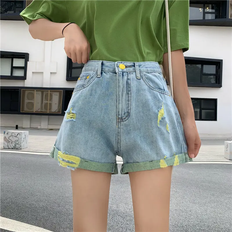 HziriP New Hole Color-Hit Stylish Curl Summer Fashion Hot Ladies Slim High Waist Womens Femme Jeans Denim High Street Shorts
HziriP New Hole Color-Hit Stylish Curl Summer Fashion Hot Ladies Slim High Waist Womens Femme Jeans Denim High Street Shorts