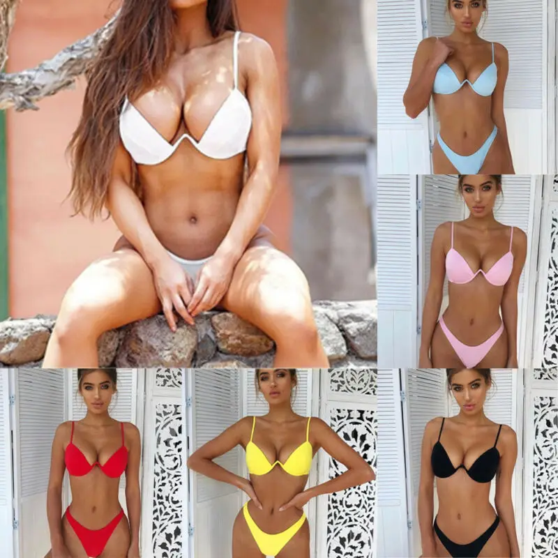 Sexy Women's Bikini Thong Bottom Brazilian V Cheeky Ruched Swimwear Beach Fashion Two-Piece Swimsuit Bandage Swimming Costume
Sexy Women's Bikini Thong Bottom Brazilian V Cheeky Ruched Swimwear Beach Fashion Two-Piece Swimsuit Bandage Swimming Costume