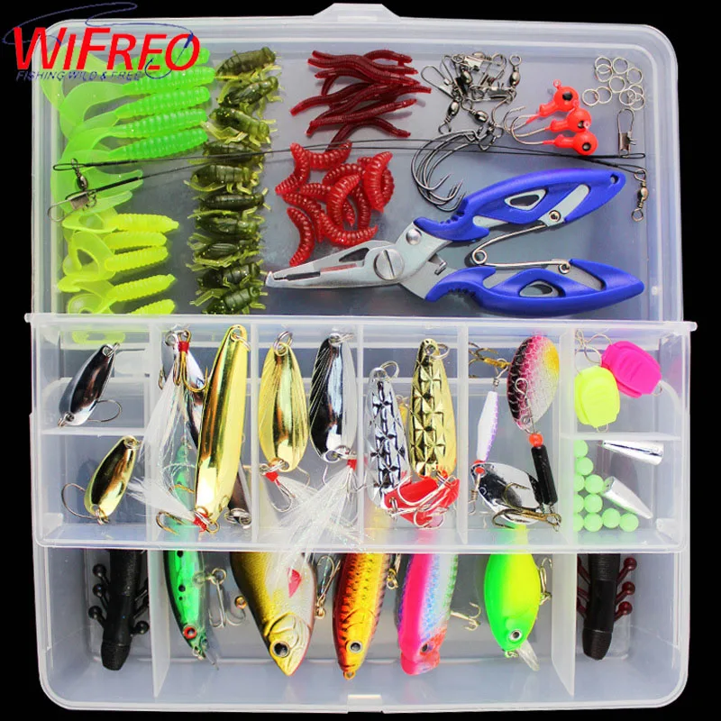 101pcs Mixed Minnow/Popper Spinner Spoon Metal VIB Lure Hooks Artificial Crankbait Bait Fishing Tackle Box Lure Kit Set
101pcs Mixed Minnow/Popper Spinner Spoon Metal VIB Lure Hooks Artificial Crankbait Bait Fishing Tackle Box Lure Kit Set