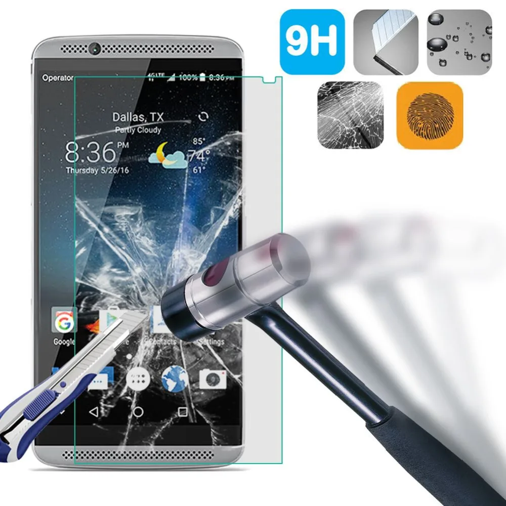Взрывозащищенное Закаленное Стекло 9H для ZTE Axon 7 mini защитная пленка с полным