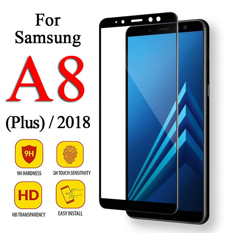 Защитное стекло для Samsung Galaxy A8 2018 Plus A82018 8A закаленное Samsun на всю поверхность
