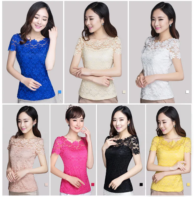 Women's Short-sleeved Lace Primer Shirt Spring 2021 Summer New Korean Version Of The Influx Of Patchwork Hollow Ladies shirt
Women's Short-sleeved Lace Primer Shirt Spring 2021 Summer New Korean Version Of The Influx Of Patchwork Hollow Ladies shirt