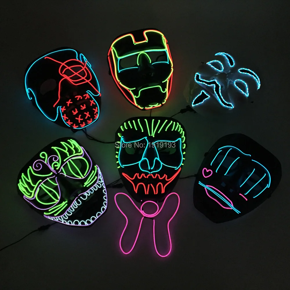 Glow Dance Carnival Costume Light Up Neon Skull Skeleton Mask Led Strip Movie Characters Series EL Wire Mask
Glow Dance Carnival Costume Light Up Neon Skull Skeleton Mask Led Strip Movie Characters Series EL Wire Mask