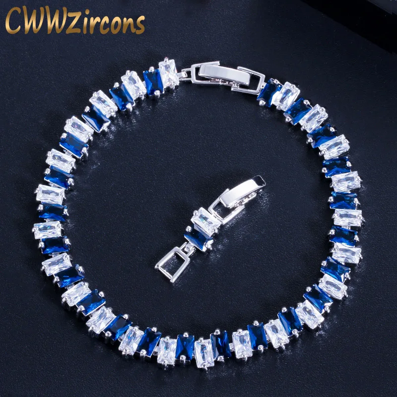 CWWZircons Fashion Brand Luxury Jewelry Silver Color Suqare AAA Cubic Zirconia Womens Bracelets with Blue Green Crystal CB092
CWWZircons Fashion Brand Luxury Jewelry Silver Color Suqare AAA Cubic Zirconia Womens Bracelets with Blue Green Crystal CB092