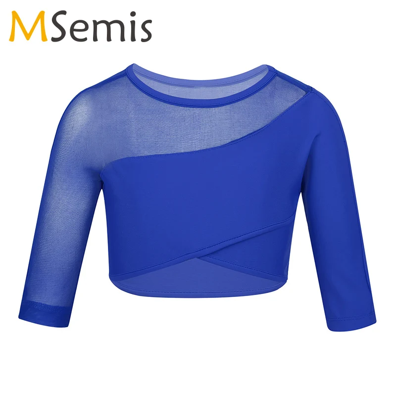 Girls Ballet Leotard 3/4 Sleeves Asymmetrical Tops Crop Top Ballet Dance Stage Performance Workout ballet dance class Costume
Girls Ballet Leotard 3/4 Sleeves Asymmetrical Tops Crop Top Ballet Dance Stage Performance Workout ballet dance class Costume