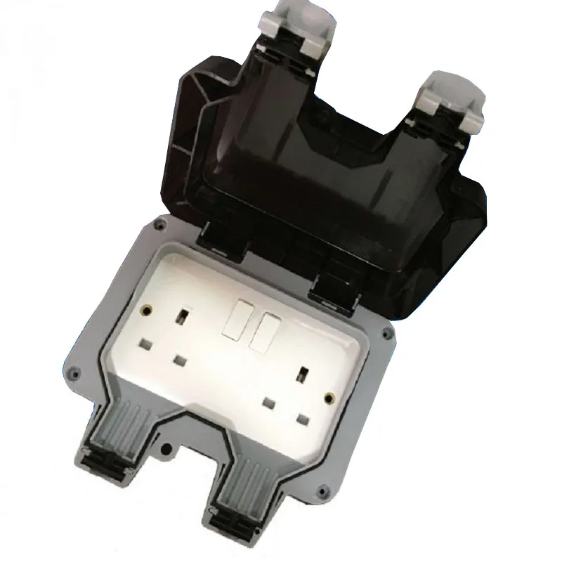 IP66 Outdoor Wall Mounted Waterproof Industrial Power Socket 13A 250V AC UK Standard Electrical Outlet with cover | Электроника