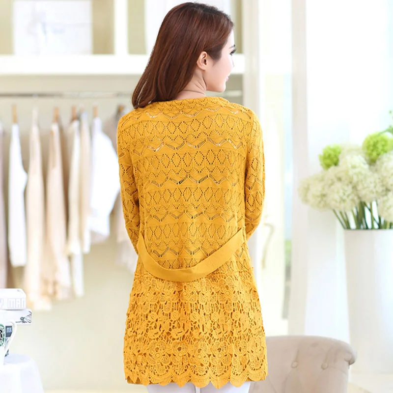 Elegant Black Sweater Women Hollow Out Long Sleeve Knitted Cardigans Sun Protection Clothing Long Shirt Plus Size 2XL 2XL
Elegant Black Sweater Women Hollow Out Long Sleeve Knitted Cardigans Sun Protection Clothing Long Shirt Plus Size 2XL 2XL