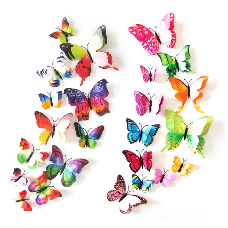 12Pcs 3D Double Layer Butterfly Wall Stickers For Wedding Decor Butterflies Fridge Magnet Decals Home Room Decoration Kids Gift
12Pcs 3D Double Layer Butterfly Wall Stickers For Wedding Decor Butterflies Fridge Magnet Decals Home Room Decoration Kids Gift