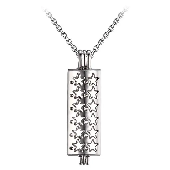 HENGSHENG 10 PCS Antiqued Hollow Lockets Long Cube Silver Color Pearl Cage Pendants with Chains
HENGSHENG 10 PCS Antiqued Hollow Lockets Long Cube Silver Color Pearl Cage Pendants with Chains