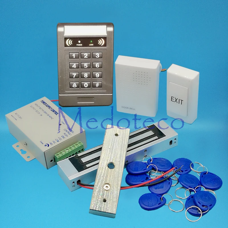 DIY Full 125khz Rfid Card Door Access Control System Kit EM Card Access Controller +180KG 350lbs Magnetic Lock + Door bell
DIY Full 125khz Rfid Card Door Access Control System Kit EM Card Access Controller +180KG 350lbs Magnetic Lock + Door bell