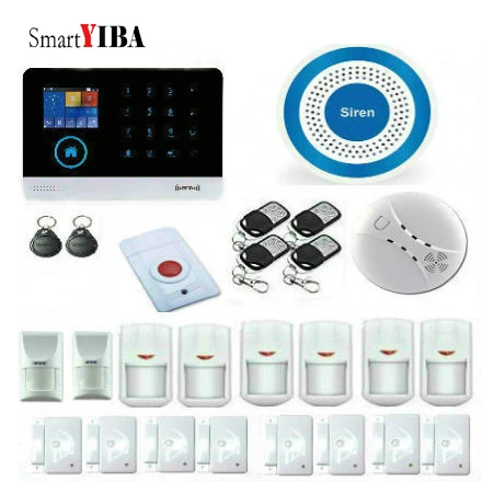 

SmartYIBA Netherland/French/Russian/Spanish/English 2017 Hot WiFi GSM GPRS Wireless Intruder Burglar Alarm System+Wireless Siren