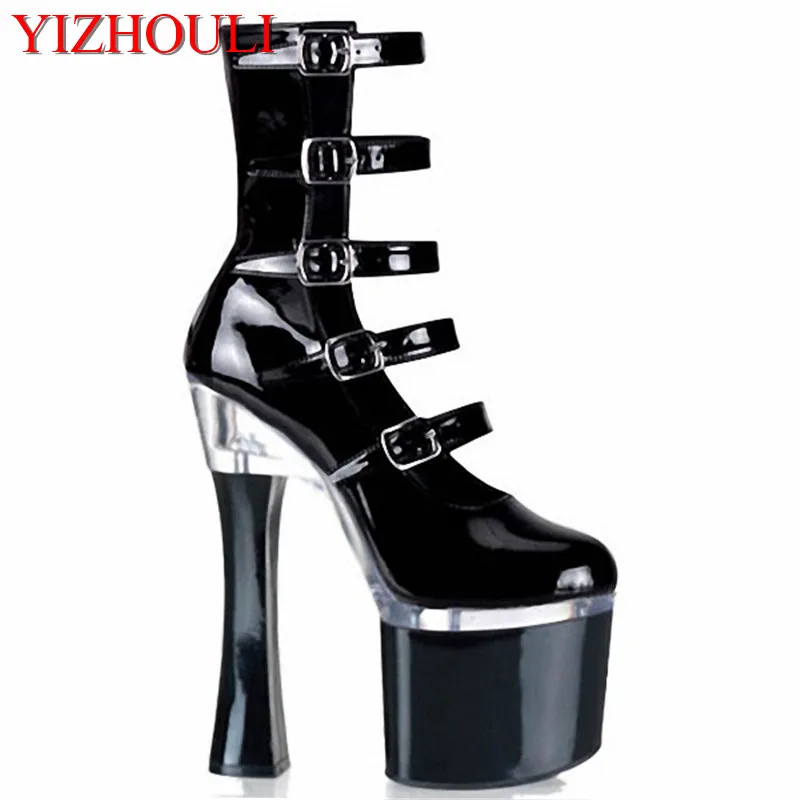 18cm New Arrived Cool Women Up Ankle Boots Faux Leather Pumps Studded Buckle Thick High Heel Shoes Dancing Shoes
18cm New Arrived Cool Women Up Ankle Boots Faux Leather Pumps Studded Buckle Thick High Heel Shoes Dancing Shoes