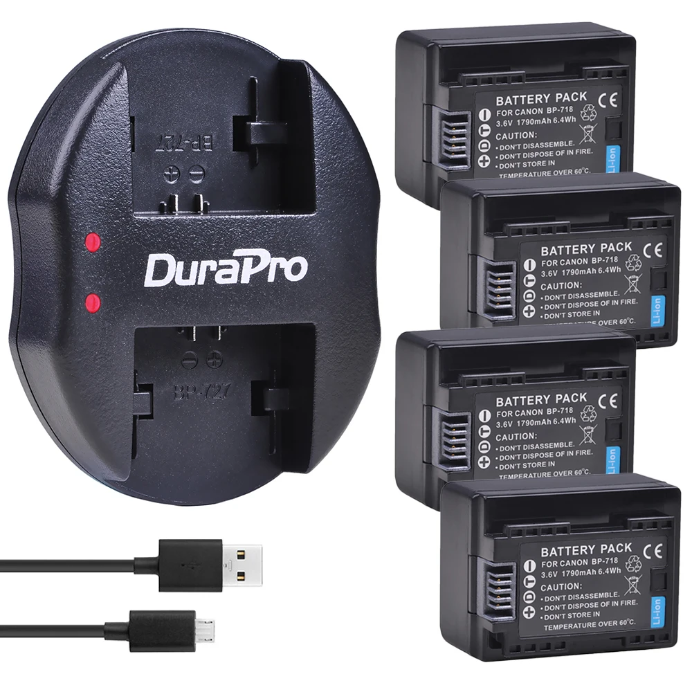 4 шт. BP-718 BP 718 запасная батарея + USB зарядное устройство для Canon BP-709, BP-745, BP-727, фотокамера VIXIA HF M50, M51, M52, M560, R48, R406
4 шт. BP-718 BP 718 запасная батарея + USB зарядное устройство для Canon BP-709, BP-745, BP-727, фотокамера VIXIA HF M50, M51, M52, M560, R48, R406