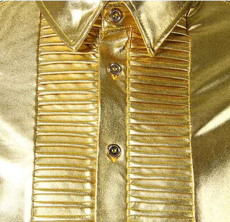 fashion punk shirt men long sleeve shirt teenage Metallic bright surface bronzing shirt mens personality stage singer dance
fashion punk shirt men long sleeve shirt teenage Metallic bright surface bronzing shirt mens personality stage singer dance