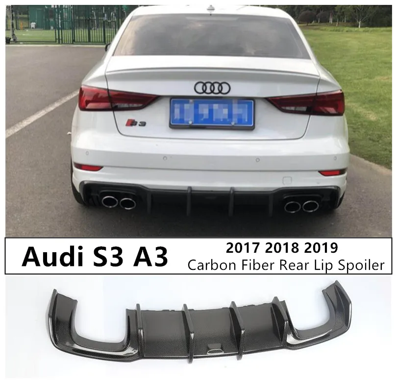 For Audi S3 A3 Sports Edition 2017 2018 2019 Carbon Fiber Rear Lip Spoiler Diffuser Exhaust High Quality Auto Bumper Accessories
For Audi S3 A3 Sports Edition 2017 2018 2019 Carbon Fiber Rear Lip Spoiler Diffuser Exhaust High Quality Auto Bumper Accessories