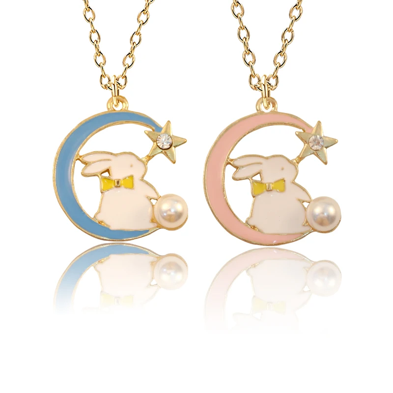 Fashion Latest Animal Rabbit Style Cute Girl Pendant Necklace Blue Pink Two-Color Optional Jewelry Holiday Gift Direct
Fashion Latest Animal Rabbit Style Cute Girl Pendant Necklace Blue Pink Two-Color Optional Jewelry Holiday Gift Direct