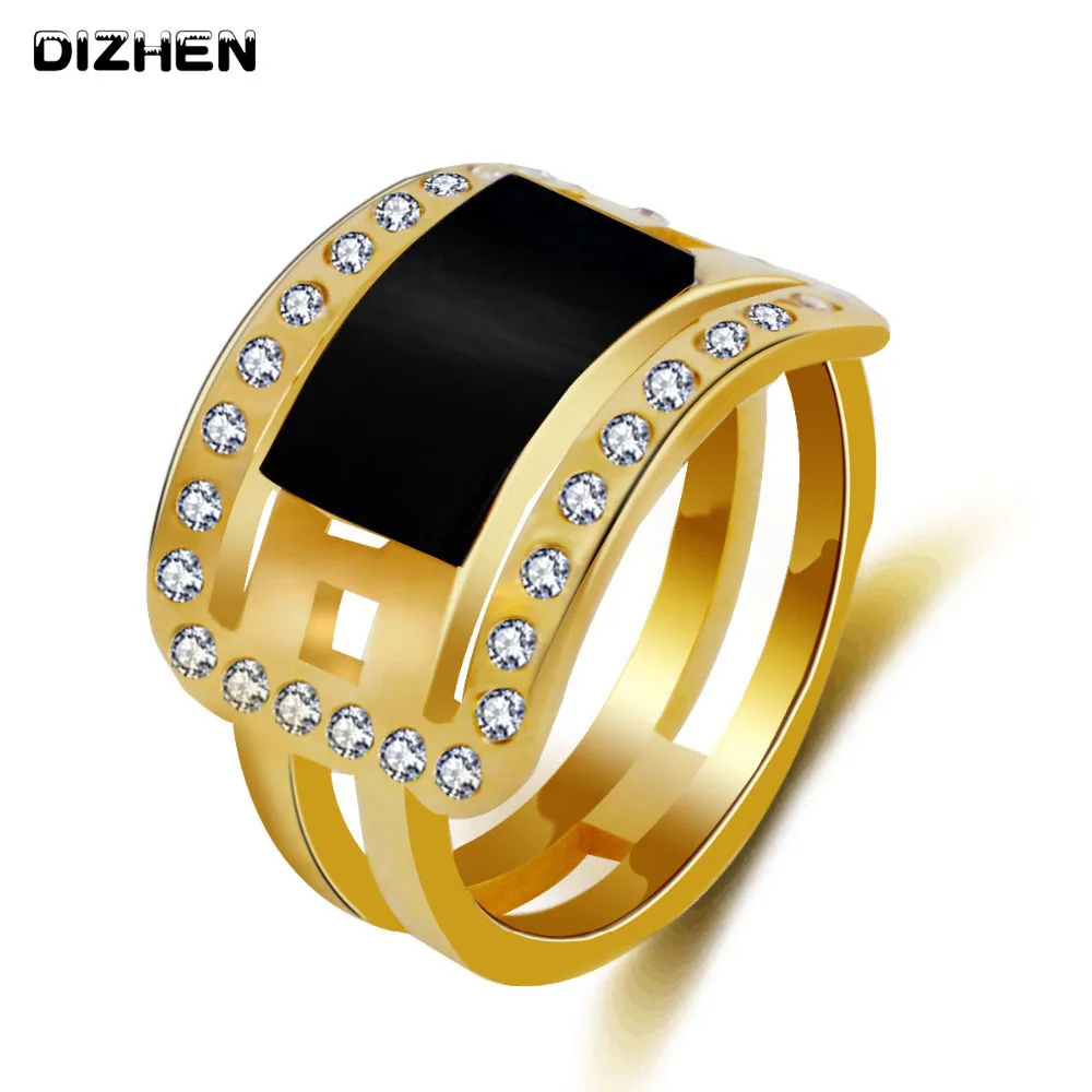 Трендовое геометрическое черное керамическое кольцо anillos из нержавеющей стали