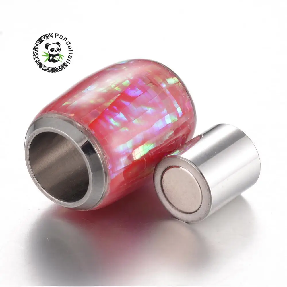 10Sets 304 Stainless Steel Enamel Magnetic Clasps with Shell Barrel Mixed Color Metal Jewelry Findings 16x12mm Hole: 6mm
10Sets 304 Stainless Steel Enamel Magnetic Clasps with Shell Barrel Mixed Color Metal Jewelry Findings 16x12mm Hole: 6mm