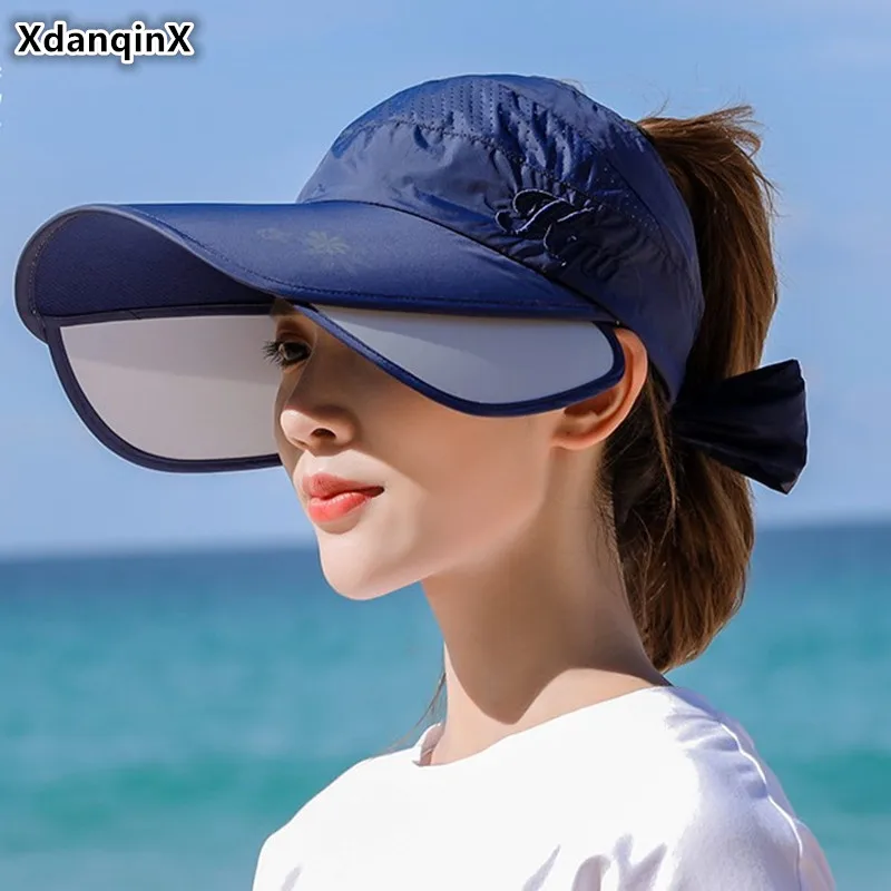 XdanqinX Sun Visor Retractable Women's Sun Hats Summer New Ladies Empty Top Hat Anti-UV Oversized Sun Visor Beach Hats For Women
XdanqinX Sun Visor Retractable Women's Sun Hats Summer New Ladies Empty Top Hat Anti-UV Oversized Sun Visor Beach Hats For Women