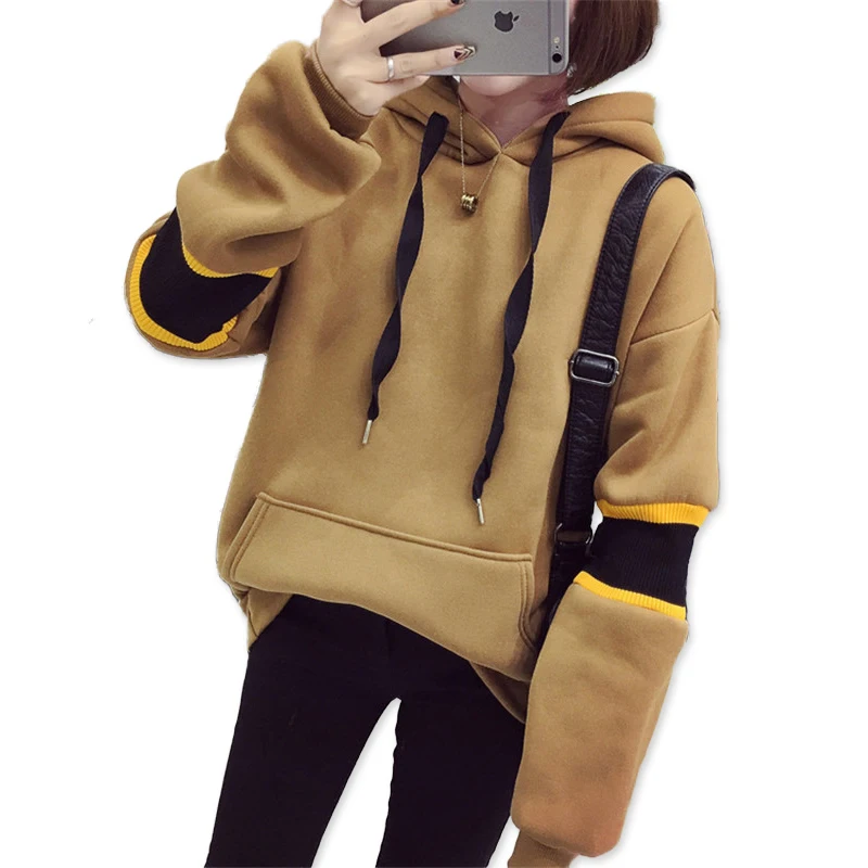 Women Hoodie Korean Plus Velvet Thicken Winter Loose Large Size Hooded Long Sleeve Casual Khaki Pullover Sweatshirt Female
Women Hoodie Korean Plus Velvet Thicken Winter Loose Large Size Hooded Long Sleeve Casual Khaki Pullover Sweatshirt Female