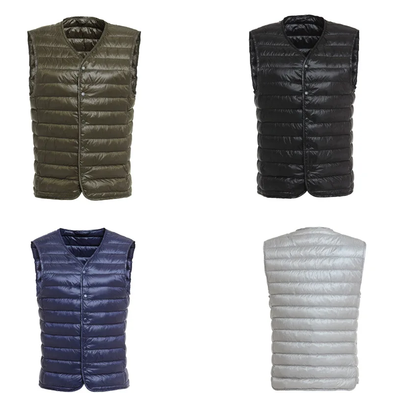 2022 New Fashion Ultra Light Down Vest Men Spring Autumn Sleeveless Collarless Vest Male Casual Winter White Duck Down Waistcoat
2022 New Fashion Ultra Light Down Vest Men Spring Autumn Sleeveless Collarless Vest Male Casual Winter White Duck Down Waistcoat