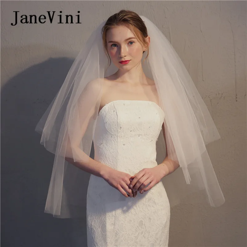 JaneVini 2018 Simple Bridal Veil Short Two-Layer Elbow Flength Veil Ivory Tulle Bride Wedding Veils With Comb Bridal Accessories
JaneVini 2018 Simple Bridal Veil Short Two-Layer Elbow Flength Veil Ivory Tulle Bride Wedding Veils With Comb Bridal Accessories