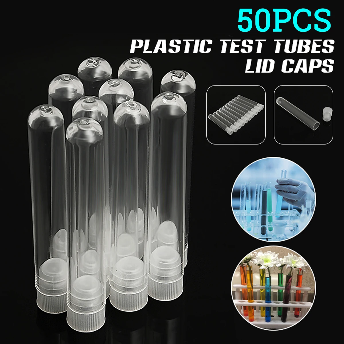 50PCS Clear Plastic Test Tubes With White Caps Stoppers 12x100mm Drink Shot Lab Supplies Wedding Favor Tubes Party Favour
50PCS Clear Plastic Test Tubes With White Caps Stoppers 12x100mm Drink Shot Lab Supplies Wedding Favor Tubes Party Favour