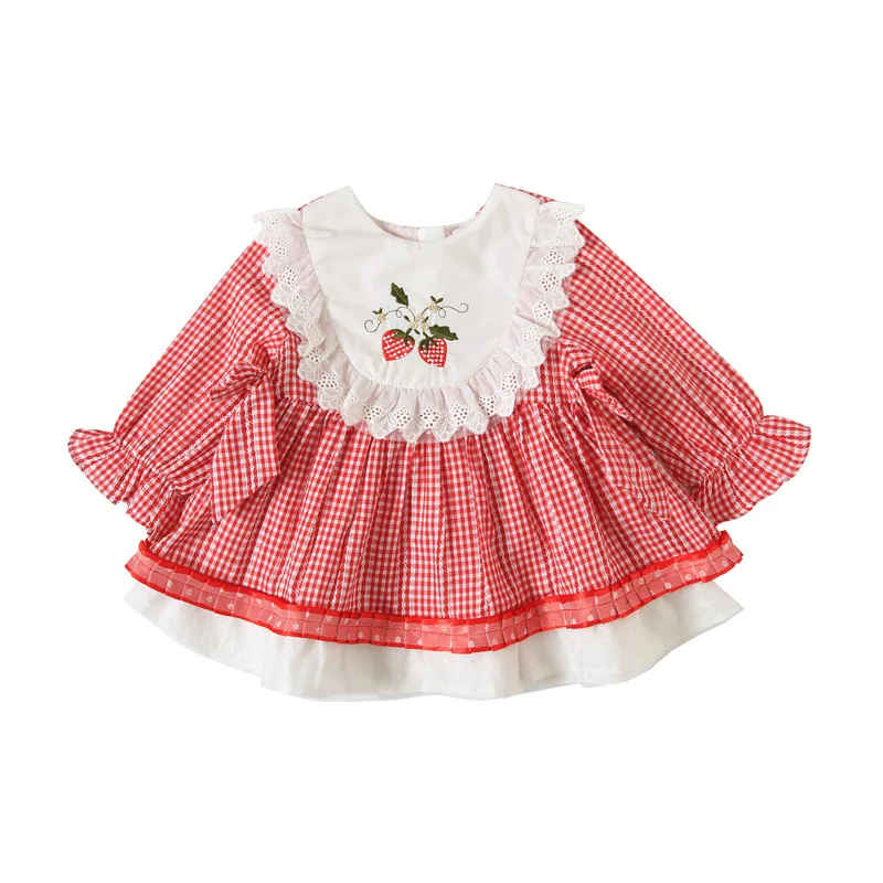 2019 autumn baby girls clothes Plaid Pattern Cute Strawberry Embroidered Long Sleeve Dress Sweet Princess Dress
2019 autumn baby girls clothes Plaid Pattern Cute Strawberry Embroidered Long Sleeve Dress Sweet Princess Dress