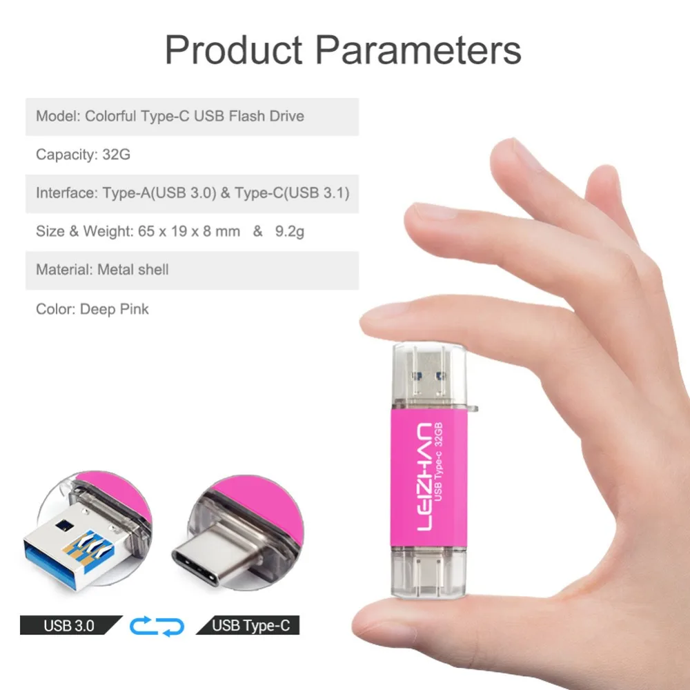 LEIZHAN 2pcs USB Flash Drive USB 3.0 16GB 32GB 64GB 128GB High Speed TYPE-C Pendrive Pen drive USB C Photostick Memory stick
LEIZHAN 2pcs USB Flash Drive USB 3.0 16GB 32GB 64GB 128GB High Speed TYPE-C Pendrive Pen drive USB C Photostick Memory stick