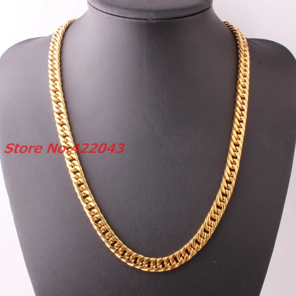 Wholesale or retail 7-40" 10mm Gold Color Stainless Steel Curb Cuban Chain Jewelry Necklace Mens best Gift
Wholesale or retail 7-40" 10mm Gold Color Stainless Steel Curb Cuban Chain Jewelry Necklace Mens best Gift