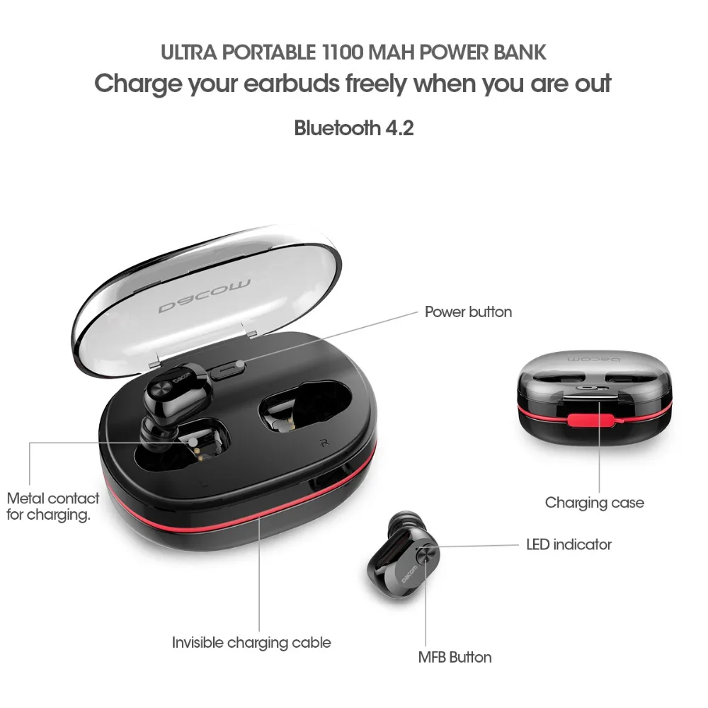 TWS Mini Wireless Earbuds Stereo Bluetooth Earphone Handsfree With Microphone Backup Battery Case
TWS Mini Wireless Earbuds Stereo Bluetooth Earphone Handsfree With Microphone Backup Battery Case
