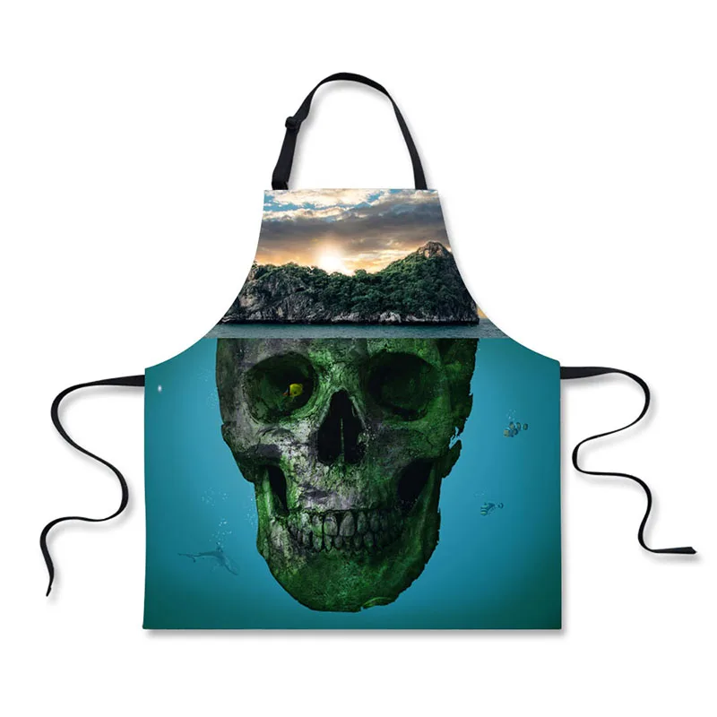 High quality 3D printing skeleton pattern home leisure fashion kitchen supplies aprons
High quality 3D printing skeleton pattern home leisure fashion kitchen supplies aprons