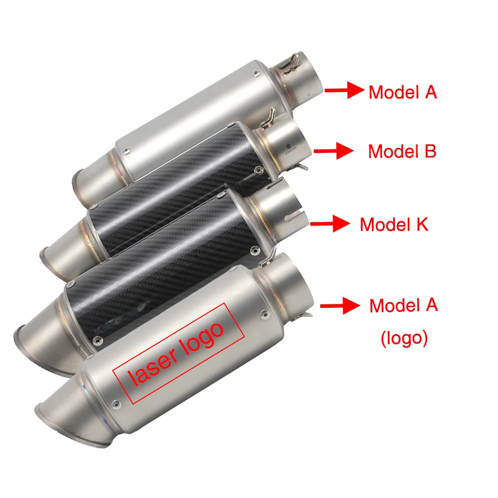 ZSDTRP 38-51mm Universal Motorcycle Exhaust Muffler SC Escape Moto Fit For Nmax Benelli BMW Honda Racing Pit Bike | Автомобили и