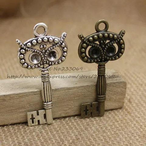 Two color Metal Alloy Lovely Large owl Key Charms Vintage Jewelry Keys Charms 10pcs/lot 29*60mm
Two color Metal Alloy Lovely Large owl Key Charms Vintage Jewelry Keys Charms 10pcs/lot 29*60mm