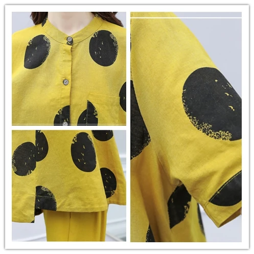 Casual Plus Size Two Piece Outfits Polka Dot Women 2 Piece Set Top And Pants Korean Women's Suit Leisure Conjunto Feminino
Casual Plus Size Two Piece Outfits Polka Dot Women 2 Piece Set Top And Pants Korean Women's Suit Leisure Conjunto Feminino