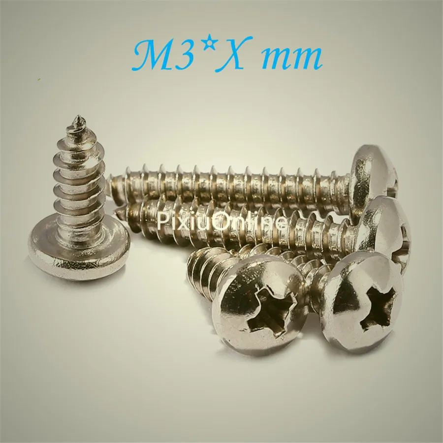 YT805X 304 Stainless Steel Cross Head Self-tapping Screws Cross Recessed Pan Head Tapping Screw M3*Xmm Free Shipping Russia
YT805X 304 Stainless Steel Cross Head Self-tapping Screws Cross Recessed Pan Head Tapping Screw M3*Xmm Free Shipping Russia