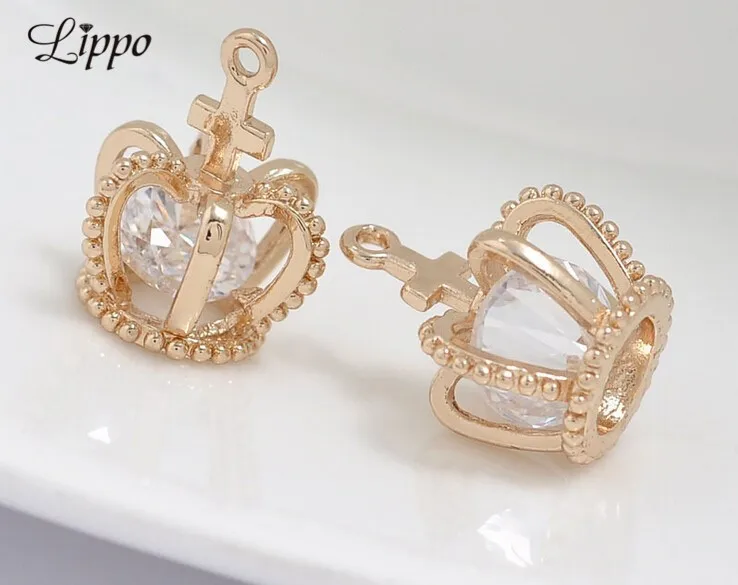 5pcs Zircon King Crown Charm 3D 24k Gold Color Cross Crown Charms Endless Pendant Hand Made Fine Jewelry
5pcs Zircon King Crown Charm 3D 24k Gold Color Cross Crown Charms Endless Pendant Hand Made Fine Jewelry