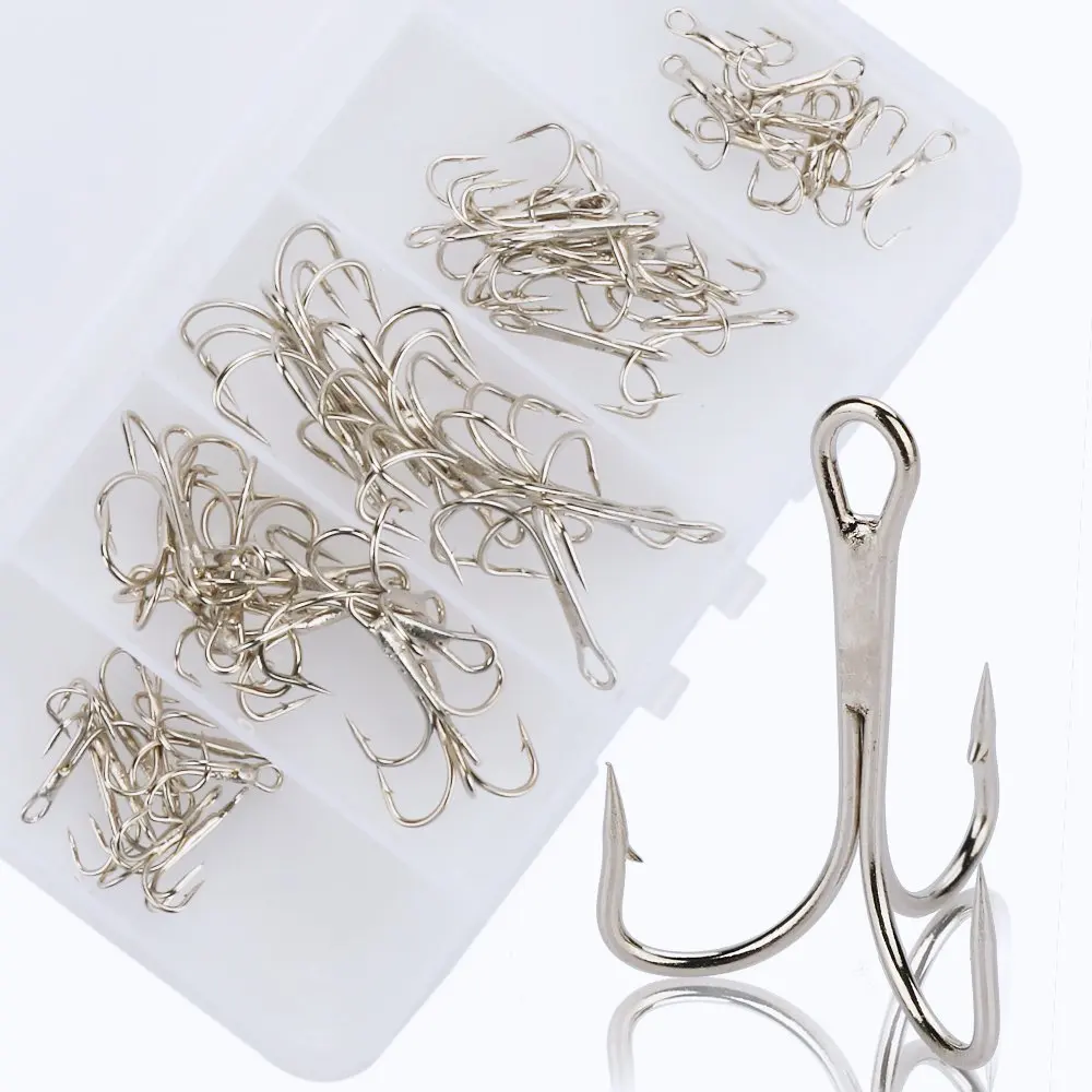 HiUmi Fishing Hook With Lot 50pc 2/4/6/8/10 High Carbon Steel Treble Hooks Fishing Tackle White Fish Hook
HiUmi Fishing Hook With Lot 50pc 2/4/6/8/10 High Carbon Steel Treble Hooks Fishing Tackle White Fish Hook