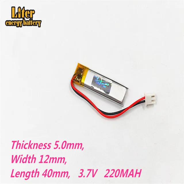 XHR-2P 2.54 3.7V lithium polymer battery 501240 220mAh point reading pen wholesale
XHR-2P 2.54 3.7V lithium polymer battery 501240 220mAh point reading pen wholesale