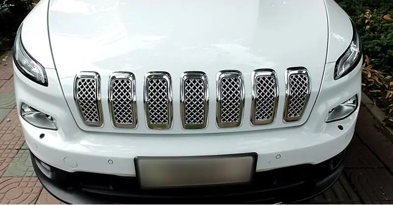 ABS Chrome Front Center Grill Grid Insert 7pcs for Jeep Cherokee 2014 2015 2016 car accessories
ABS Chrome Front Center Grill Grid Insert 7pcs for Jeep Cherokee 2014 2015 2016 car accessories