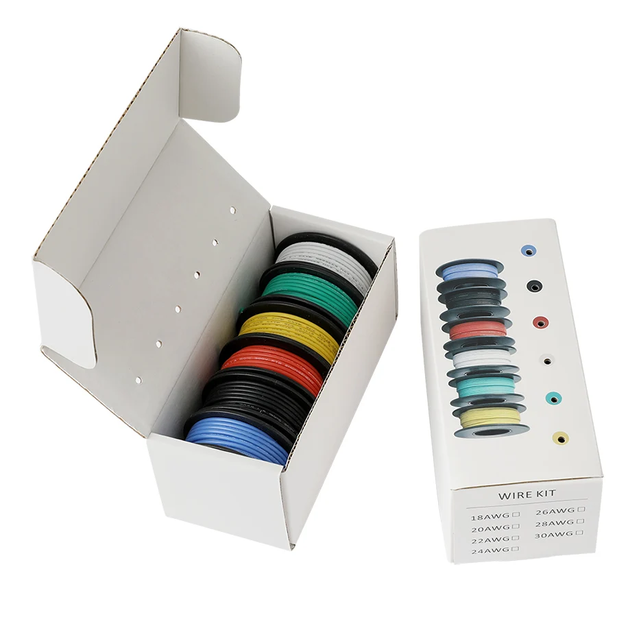 Soft Silicone Insulator UL3132 18AWG Electrical Wire Tinned Copper Stranded Hook-up Wire 300V 6 Colors 98ft for DIY Toys Lamp
Soft Silicone Insulator UL3132 18AWG Electrical Wire Tinned Copper Stranded Hook-up Wire 300V 6 Colors 98ft for DIY Toys Lamp