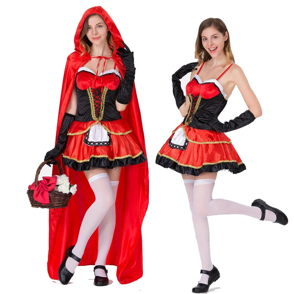 Little Red Riding Hood Costume for Women Fancy Adult Halloween Cosplay Fantasia Dress+Cloak
Little Red Riding Hood Costume for Women Fancy Adult Halloween Cosplay Fantasia Dress+Cloak