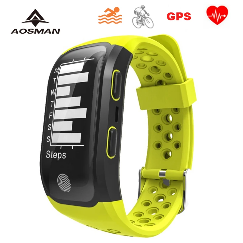 Aosman GPS высотомер спортивные мужские часы s908 Latitude плавание монитор сердечного