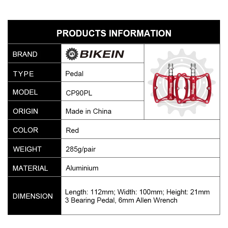 BIKEIN Ultralight Road Bike 3 Sealed Bearing Pedals 9/16 inch 285g CNC Aluminum Mountain Bicycle MTB BMX Non-slip Pedal 4 Colors
BIKEIN Ultralight Road Bike 3 Sealed Bearing Pedals 9/16 inch 285g CNC Aluminum Mountain Bicycle MTB BMX Non-slip Pedal 4 Colors