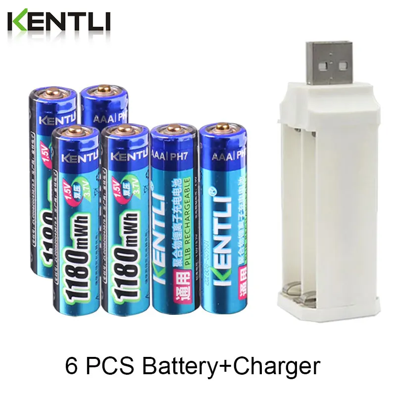 KENTLI 1 5 В 1180mWh aaa литиевая аккумуляторная батарея + 4 слота зарядное устройство для