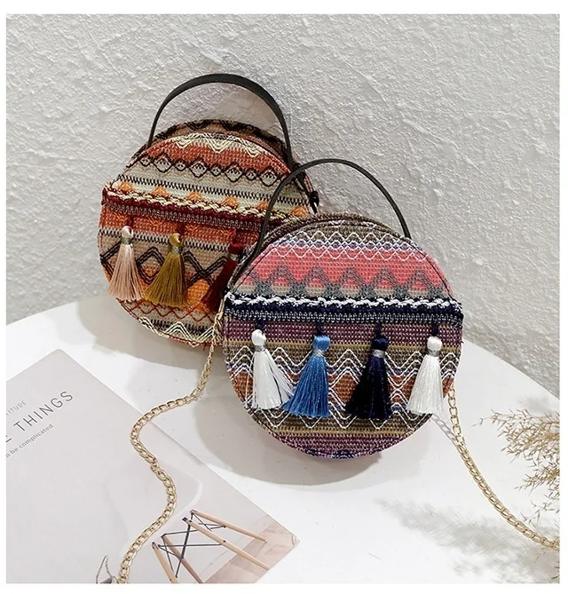 1 Pcs 2 Colors Ladies Tassel Bohemian Mini Round Bag Shoulder Vintage Beach Crossbody Bag Clutch Purse Small Ziplock Bags
1 Pcs 2 Colors Ladies Tassel Bohemian Mini Round Bag Shoulder Vintage Beach Crossbody Bag Clutch Purse Small Ziplock Bags