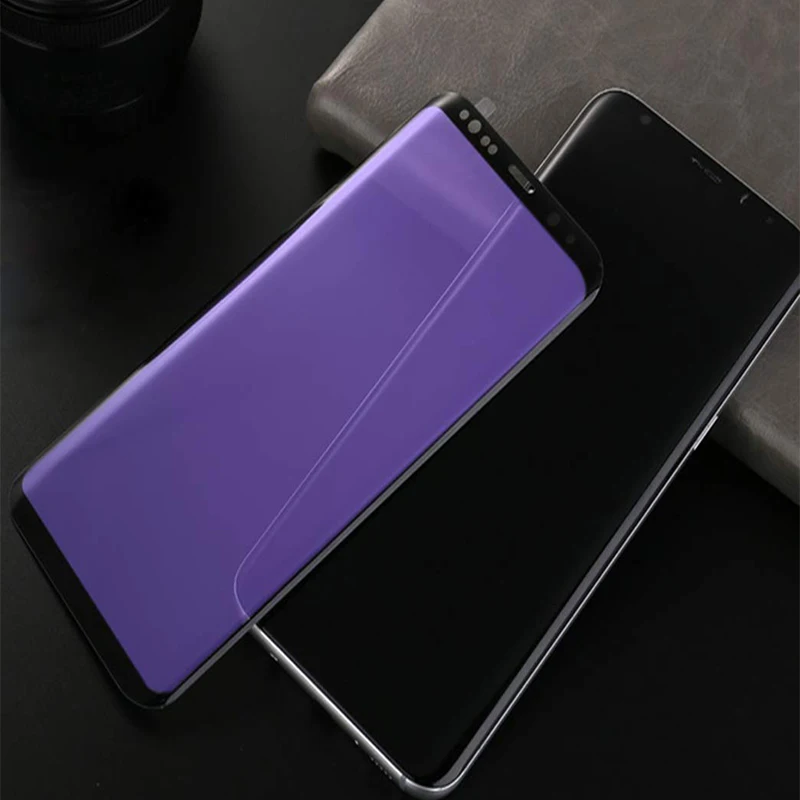 EXUNTON 3D полное покрытие анти-синее закаленное стекло Защита экрана для Samsung S8 S9 Plus